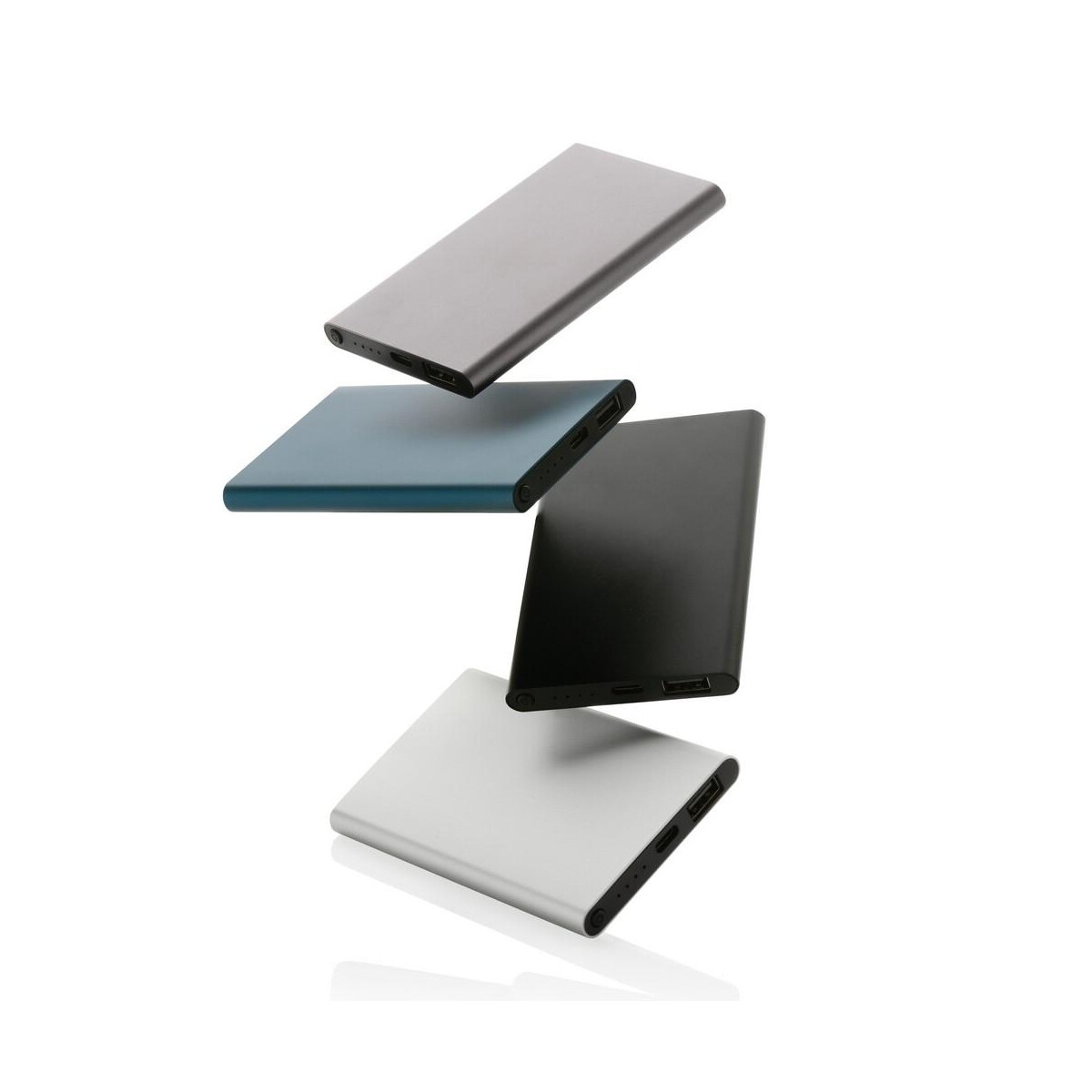Powerbanki z logo – power bank 4000 mah z aluminium z recyklingu P322.421__G_300 Power bank 4000 mAh z aluminium z recyklingu P322.421__G_300