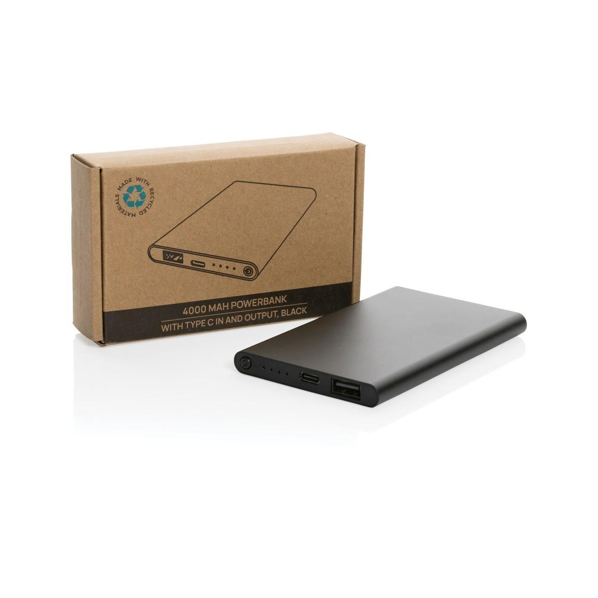 Powerbanki z logo – power bank 4000 mah z aluminium z recyklingu P322.421__P_500 Power bank 4000 mAh z aluminium z recyklingu P322.421__P_500