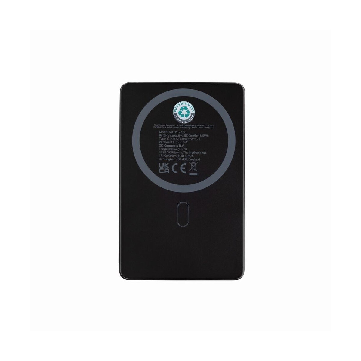 Powerbanki z logo – power bank 5000 mah, ładowarka bezprzewodowa 5w orion P322.6001__B_3 Power bank 5000 mAh, ładowarka bezprzewodowa 5W Orion P322.6001__B_3