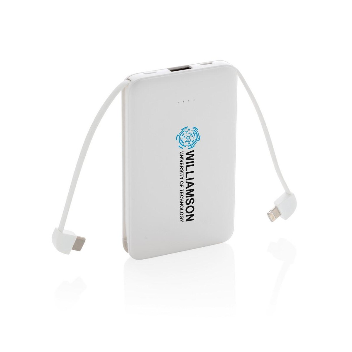 Powerbanki z logo – power bank 5000 mah, zintegrowany kabel 3 w 1 P322.083__D_100 Power bank 5000 mAh, zintegrowany kabel 3 w 1 P322.083__D_100