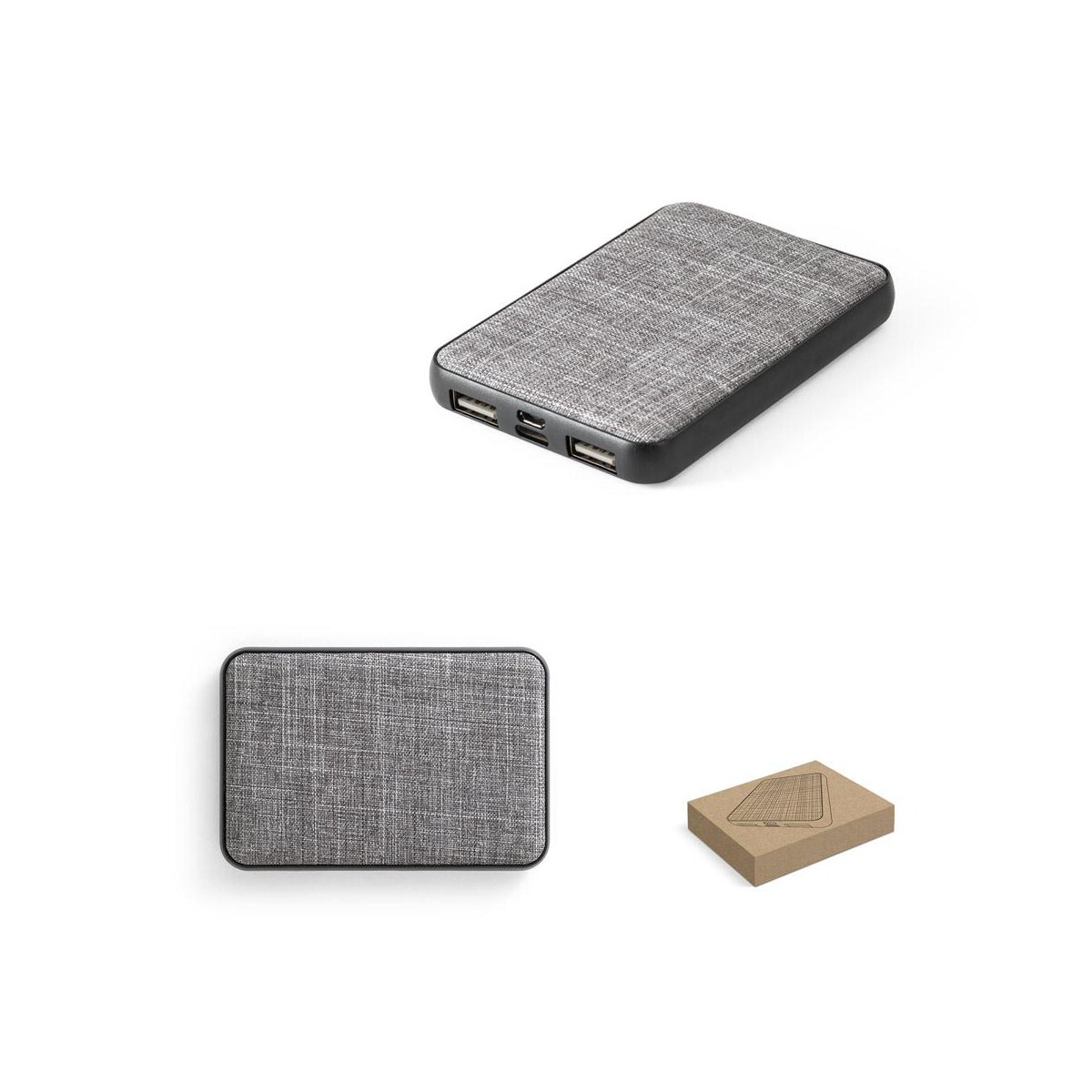 RENEWAL BATTERY. Power bank 5.000 mAh wykonany w PET pochodzącego z recyklingu (100% rPET) 97094_set