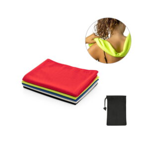BERNAL. Ręcznik chłodzący sportowym, z poliestru z recyklingu (100% rPET) z pokrowcem z non-woven 99969_set
