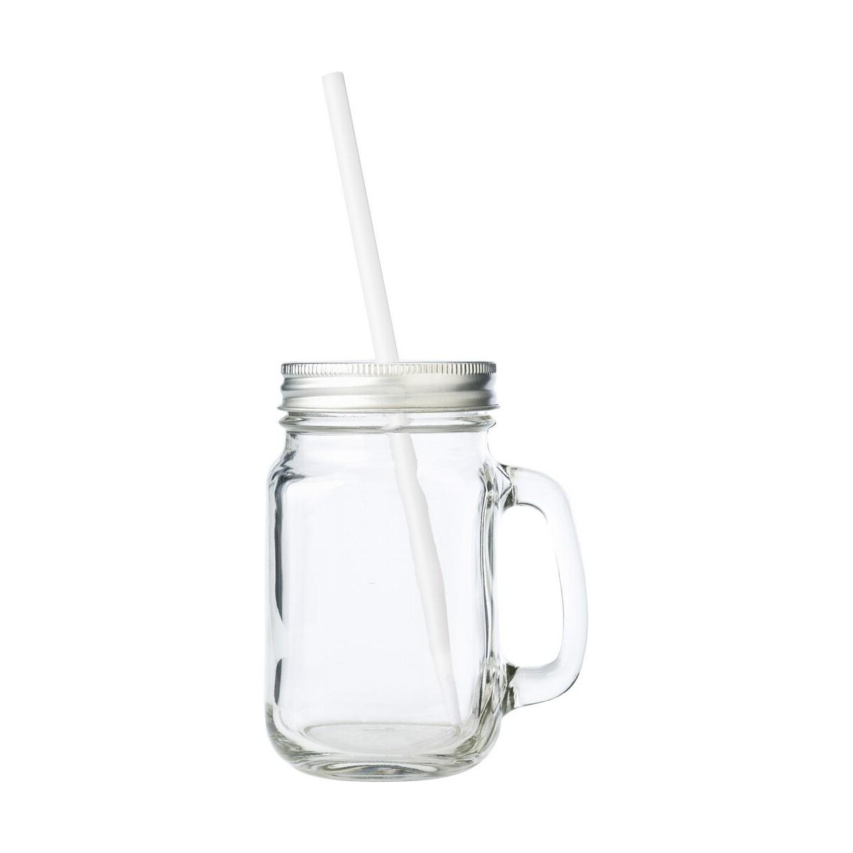 Słoiki z logo – słoik do picia 480 ml ze słomką V8485-00_ISR01 Słoik do picia 480 ml ze słomką V8485-00_ISR01