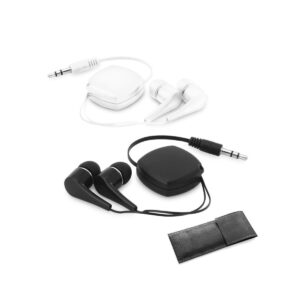 PINEL. Chowane słuchawki douszne z kablem ABS 0.75 m 97359_set