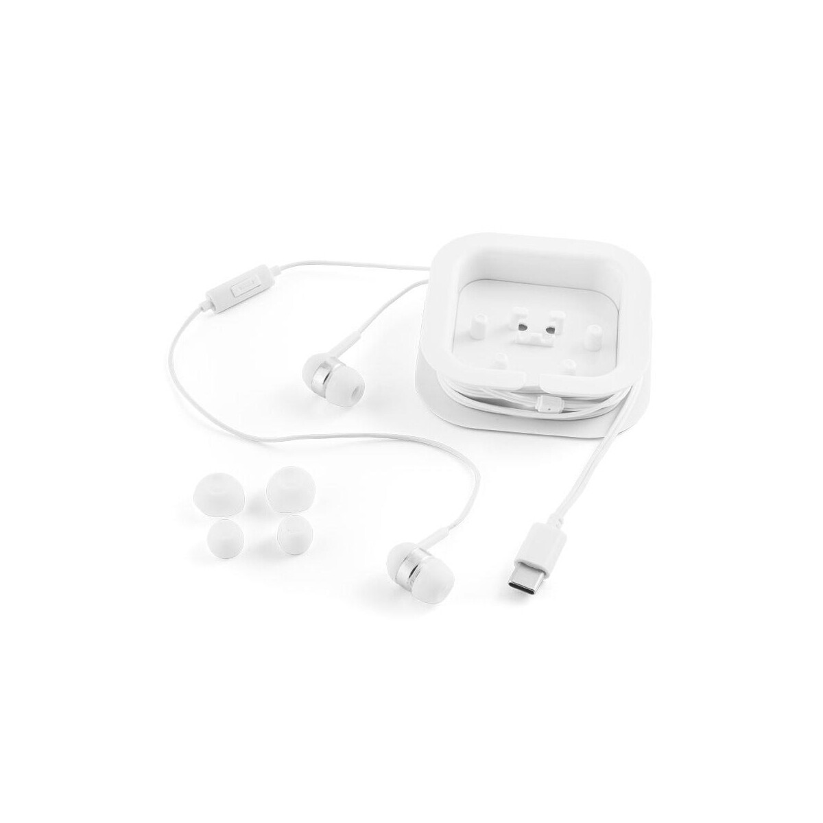 Słuchawki z logo – presley. słuchawki douszne z 1.2-metrowym kablem usb-c i wbudowanym mikrofonem abs 97139_106-c PRESLEY. Słuchawki douszne z 1.2-metrowym kablem USB-C i wbudowanym mikrofonem ABS 97139_106-c