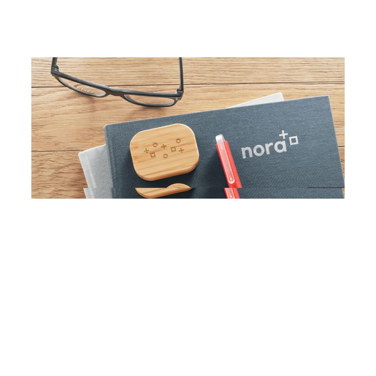 Słuchawki z logo – słuchawki tws w etui z bambusa jazz bamboo mo6780-40-ambiant Słuchawki TWS w etui z bambusa JAZZ BAMBOO mo6780-40-ambiant