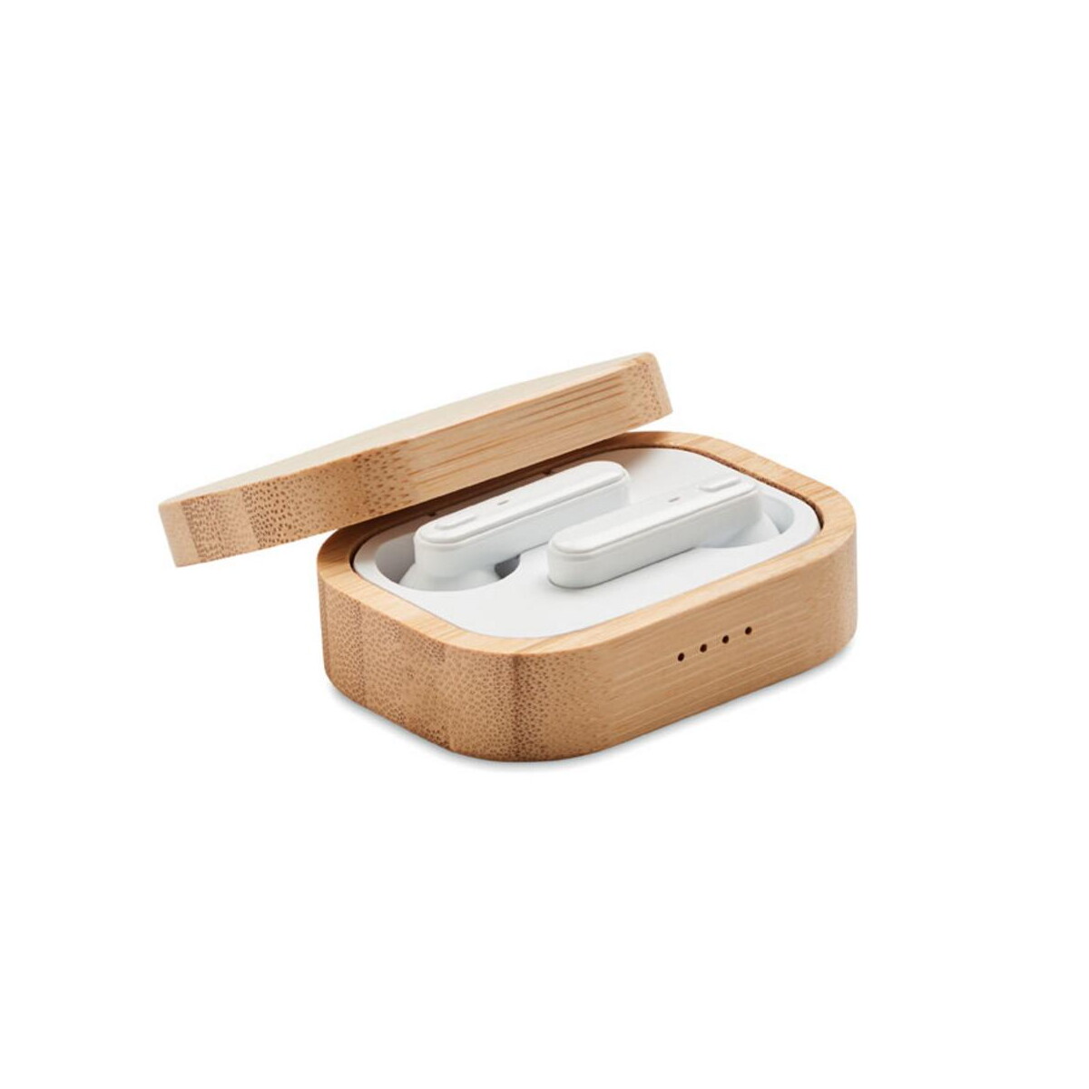 Słuchawki z logo – słuchawki tws w etui z bambusa jazz bamboo mo6780-40 Słuchawki TWS w etui z bambusa JAZZ BAMBOO mo6780-40