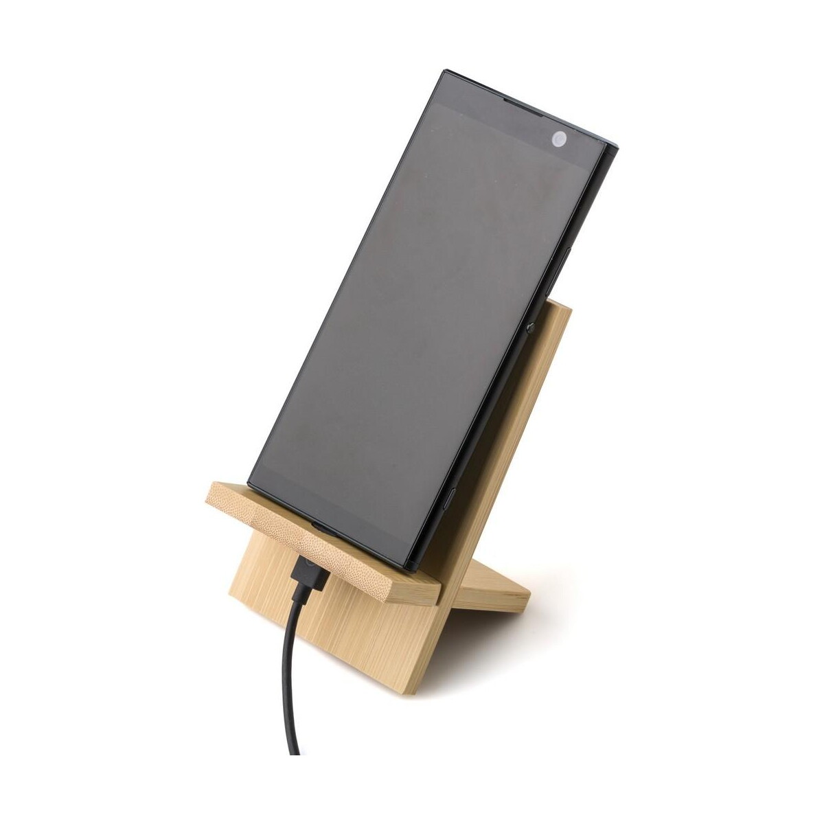 Stojaki na telefon z logo – bambusowy stojak na telefon V0280-16_KKK01 Bambusowy stojak na telefon V0280-16_KKK01