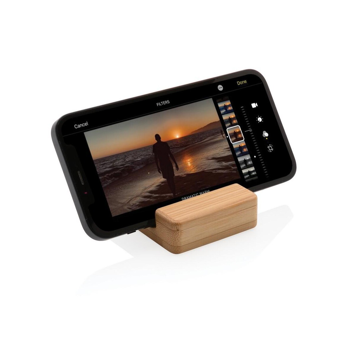Stojaki na telefon z logo – bambusowy stojak na telefon p301.359__b_3 Bambusowy stojak na telefon p301.359__b_3