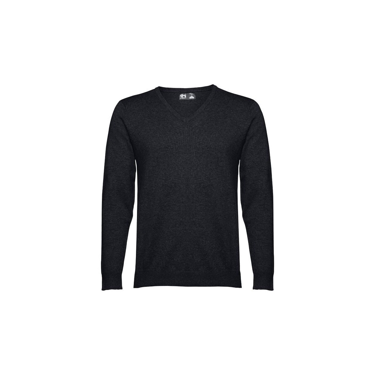 Swetry z logo – thc milan. męski sweter v-neck z bawełny i poliamidu 30149_103 THC MILAN. Męski sweter V-neck z bawełny i poliamidu 30149_103