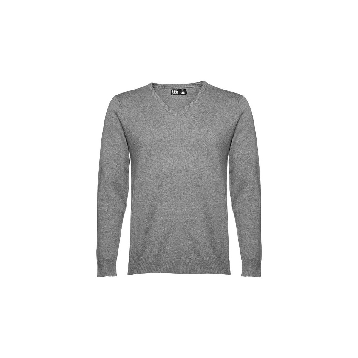 Swetry z logo – thc milan. męski sweter v-neck z bawełny i poliamidu 30149_193-a THC MILAN. Męski sweter V-neck z bawełny i poliamidu 30149_193-a