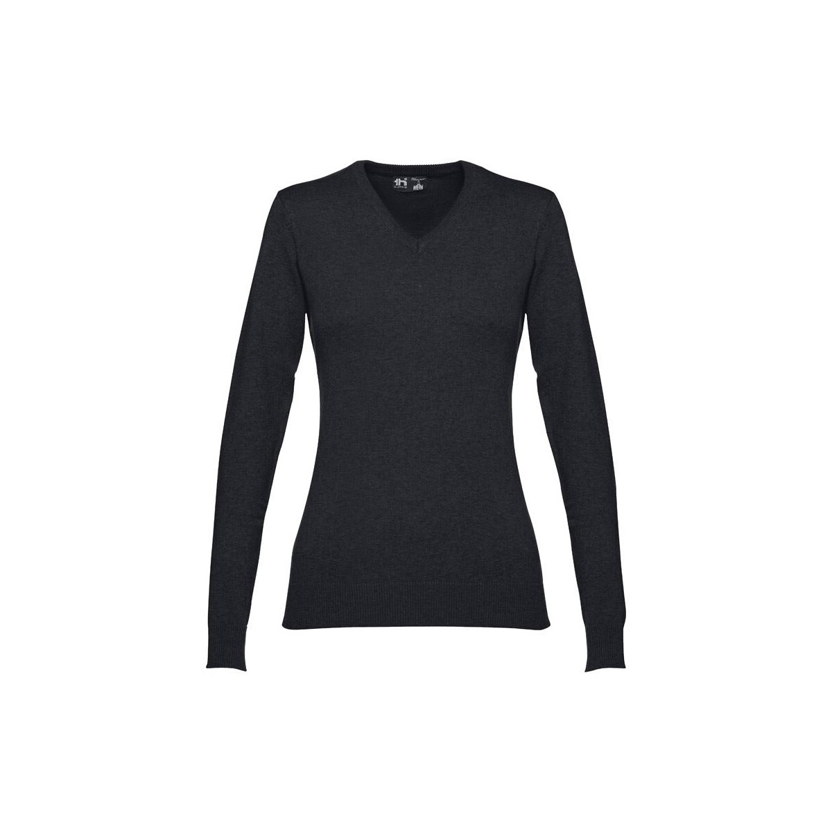 Swetry z logo – thc milan women. damski sweter z dekoltem v-neck z bawełny i poliamidu 30150_103 THC MILAN WOMEN. Damski sweter z dekoltem V-neck z bawełny i poliamidu 30150_103