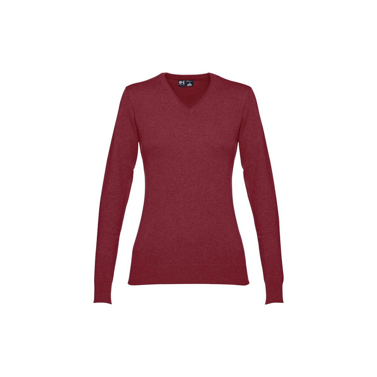 Swetry z logo – thc milan women. damski sweter z dekoltem v-neck z bawełny i poliamidu 30150_115-a THC MILAN WOMEN. Damski sweter z dekoltem V-neck z bawełny i poliamidu 30150_115-a