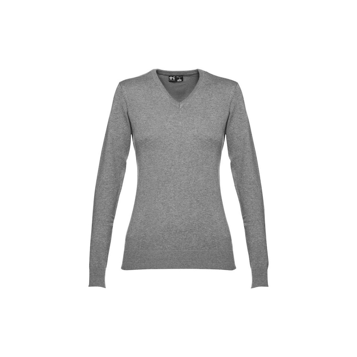 Swetry z logo – thc milan women. damski sweter z dekoltem v-neck z bawełny i poliamidu 30150_193-a THC MILAN WOMEN. Damski sweter z dekoltem V-neck z bawełny i poliamidu 30150_193-a