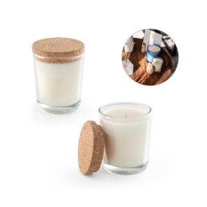 ZEN 80. Aromatyczna świeca w szklanym kubku z korkową pokrywką 80 g 95077_set