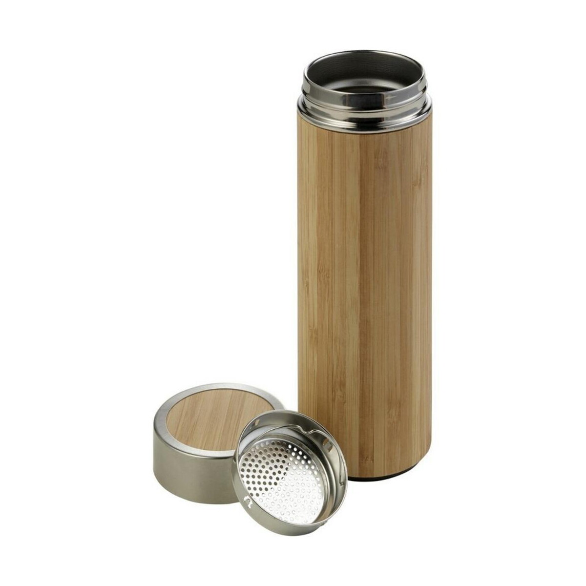Termosy z logo – bambusowy termos 420 ml, posiada sitko zatrzymujące fusy V0772-18_AAA01 Bambusowy termos 420 ml, posiada sitko zatrzymujące fusy V0772-18_AAA01