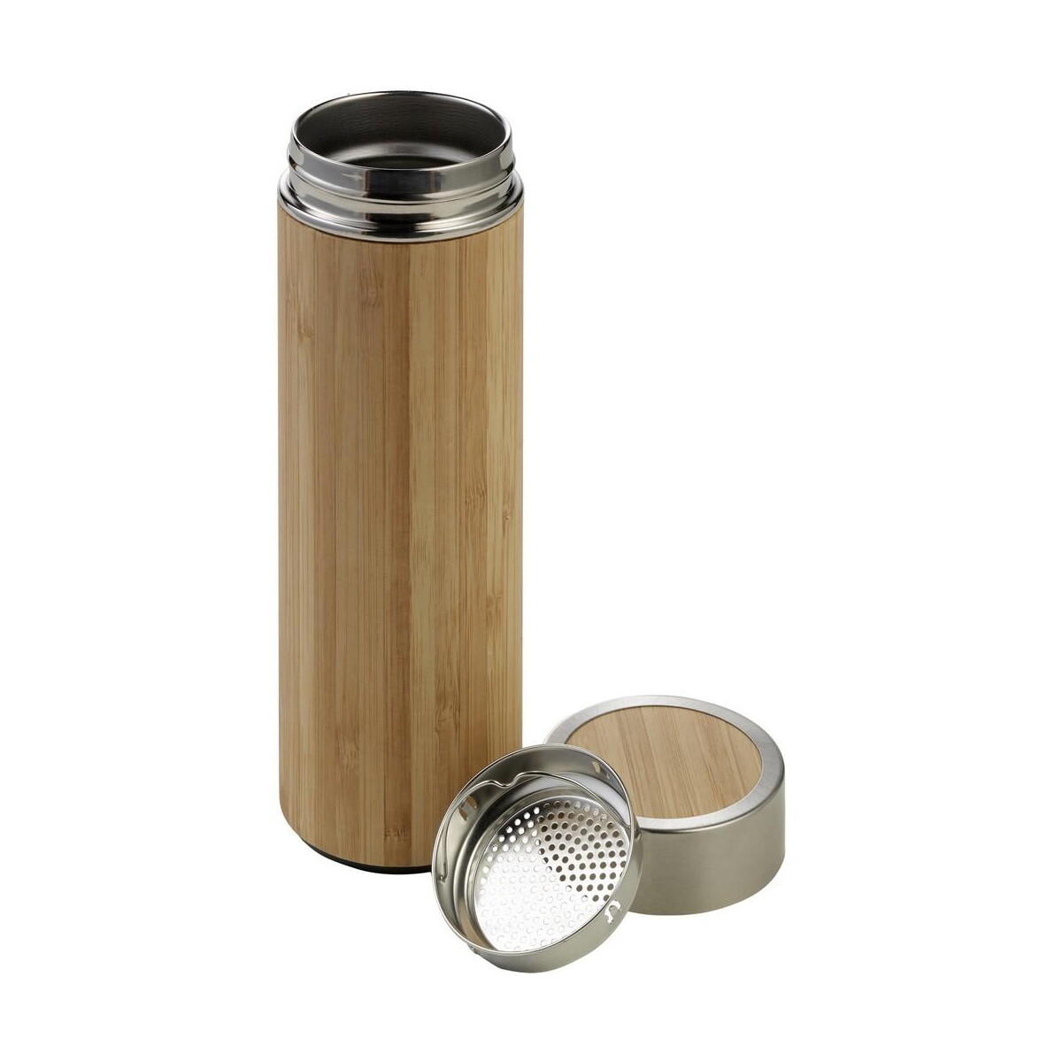 Termosy z logo – bambusowy termos 420 ml, posiada sitko zatrzymujące fusy V0772-18_AAA06 Bambusowy termos 420 ml, posiada sitko zatrzymujące fusy V0772-18_AAA06