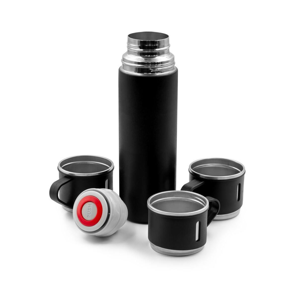 Termosy z logo – termos 420 ml i 3 kubki 150 ml | quavean VA117-03_AAA03 Termos 420 ml i 3 kubki 150 ml | Quavean VA117-03_AAA03