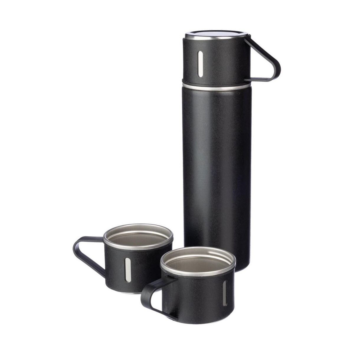 Termosy z logo – termos 420 ml, trzy kubki 150 ml VA195-03_AAA02 Termos 420 ml, trzy kubki 150 ml VA195-03_AAA02
