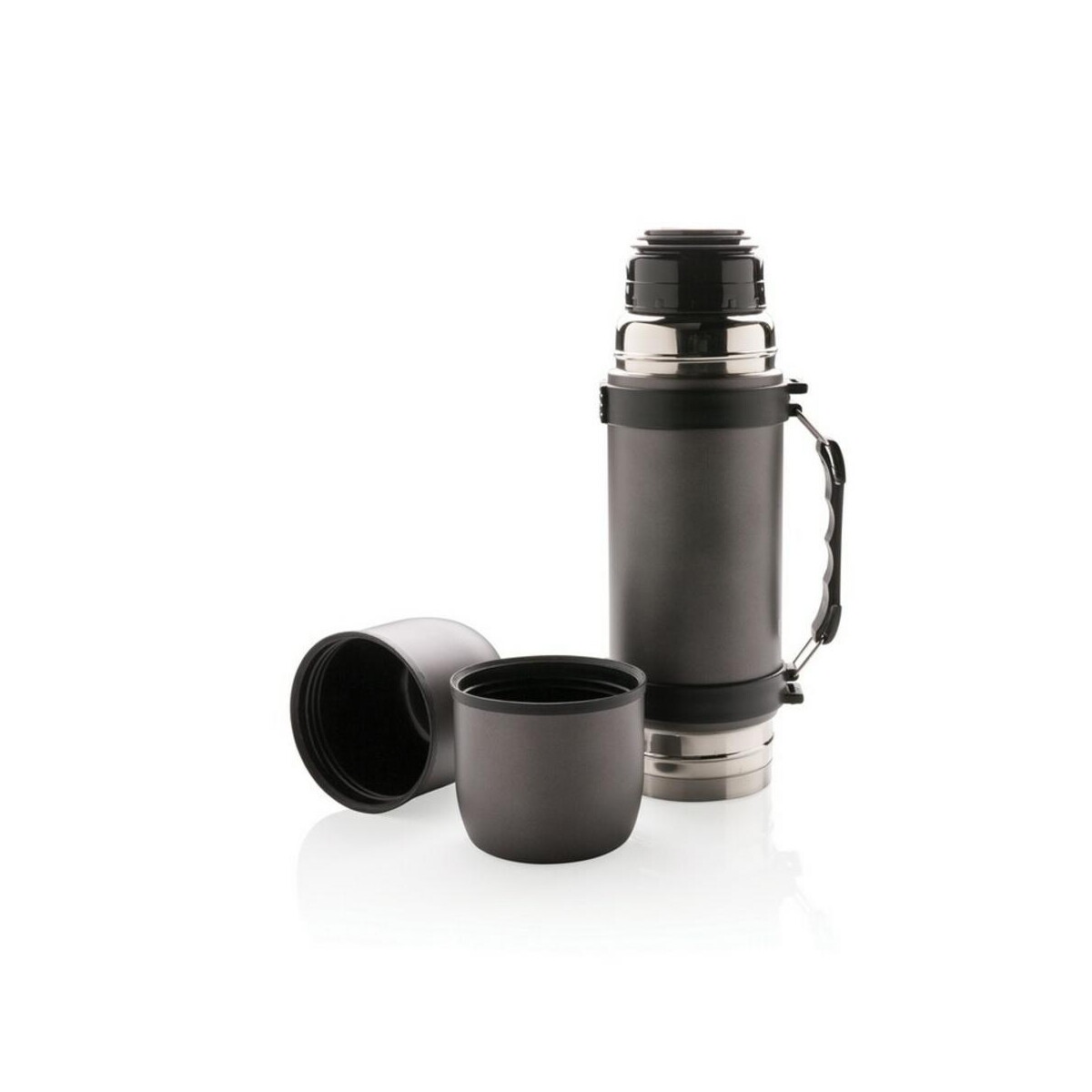 Termosy z logo – termos 700 ml, 2 kubki swiss peak P433.330__B_1 Termos 700 ml, 2 kubki Swiss Peak P433.330__B_1