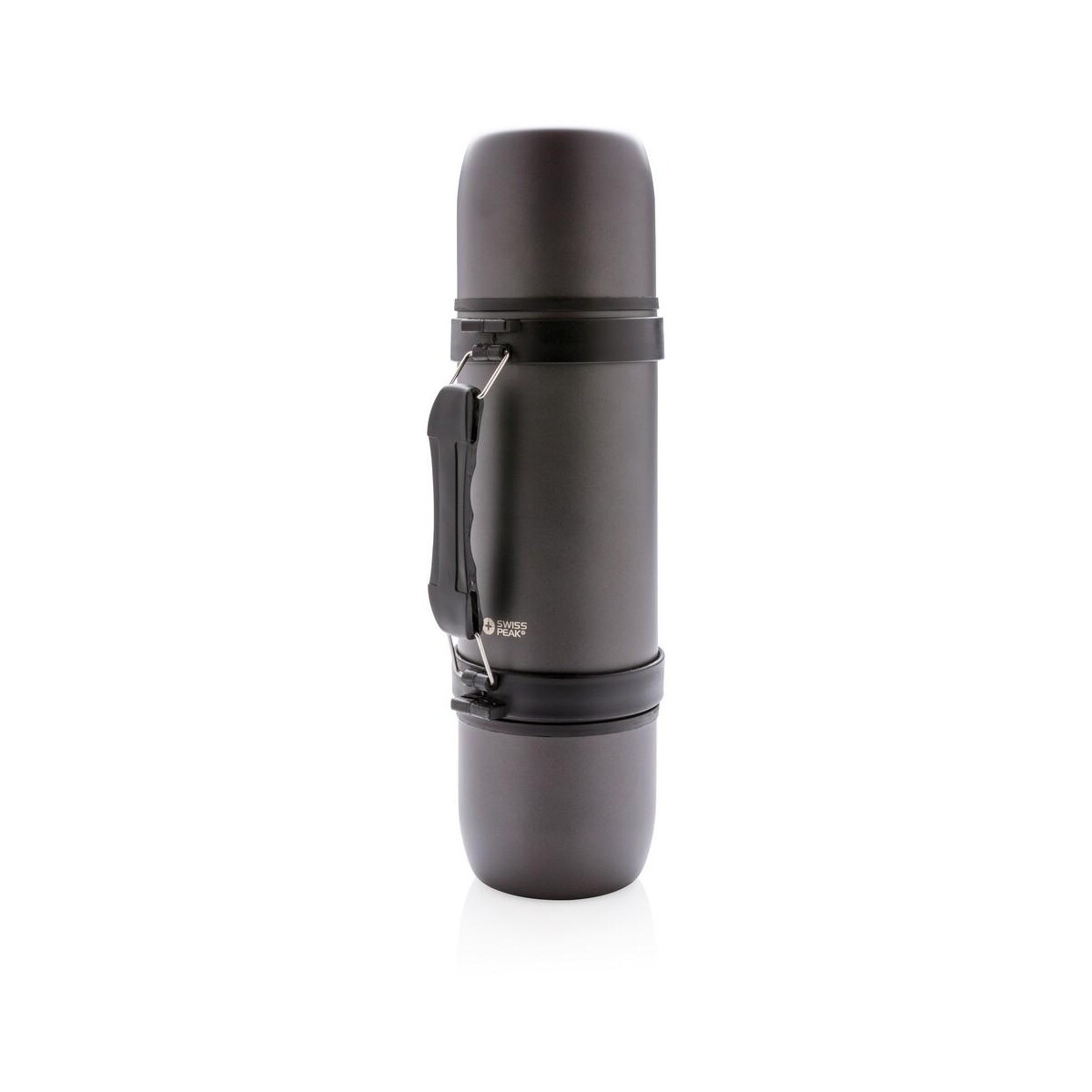 Termosy z logo – termos 700 ml, 2 kubki swiss peak P433.330__B_2 Termos 700 ml, 2 kubki Swiss Peak P433.330__B_2