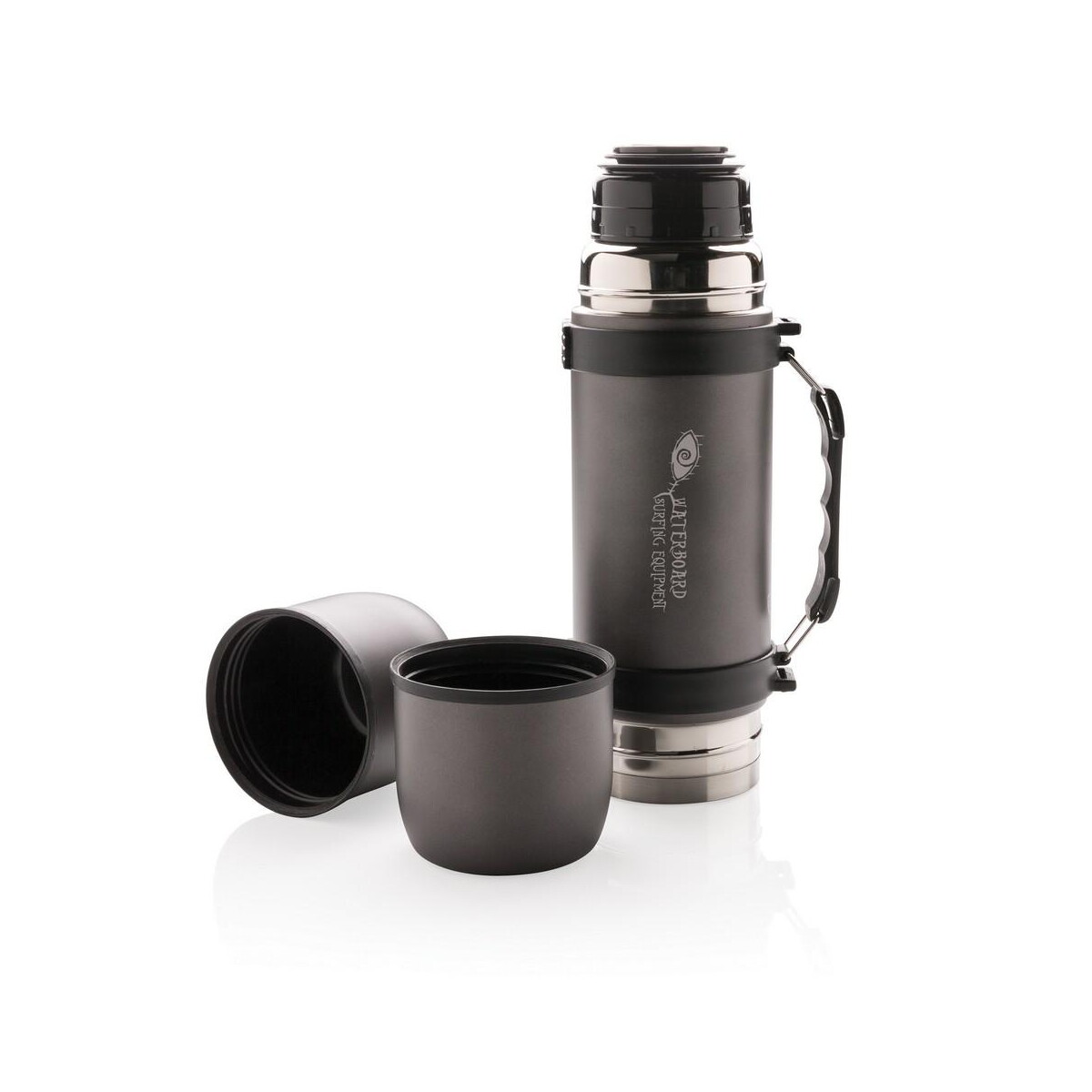 Termosy z logo – termos 700 ml, 2 kubki swiss peak P433.330__D_100 Termos 700 ml, 2 kubki Swiss Peak P433.330__D_100