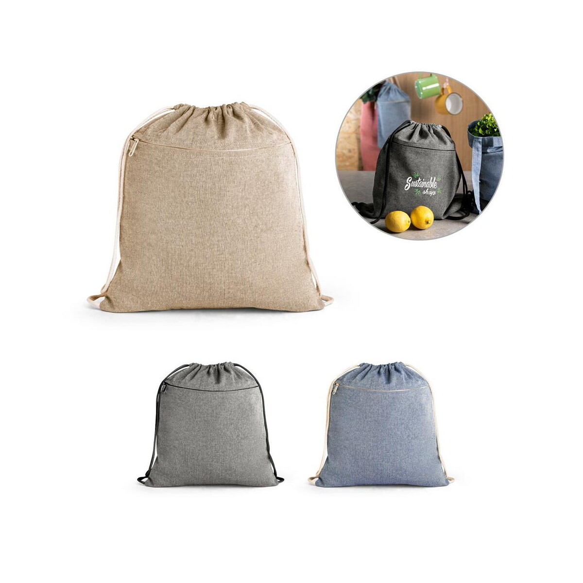 CHANCERY. Torba z recyklingowanej bawełny (70%), poliestru (30% rPET) (140 g/m²) 92928_set