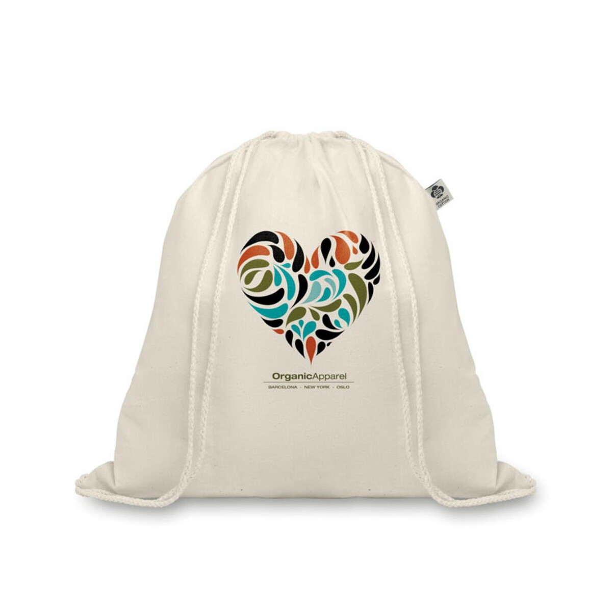 Torby bawełniane z logo – organiczny worek ze sznurkiem organic hundred mo8974-13-print Organiczny worek ze sznurkiem ORGANIC HUNDRED mo8974-13-print