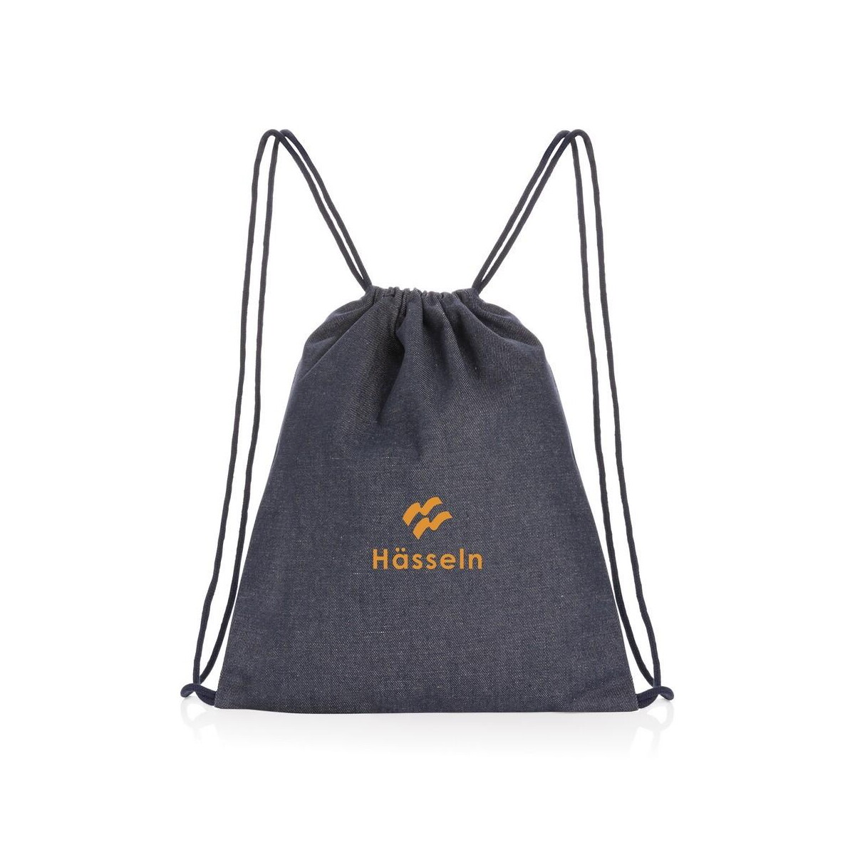 Torby bawełniane z logo – worek ze sznurkiem impact aware™, dżins z recyklingu P762.835__D_100 Worek ze sznurkiem Impact AWARE™, dżins z recyklingu P762.835__D_100
