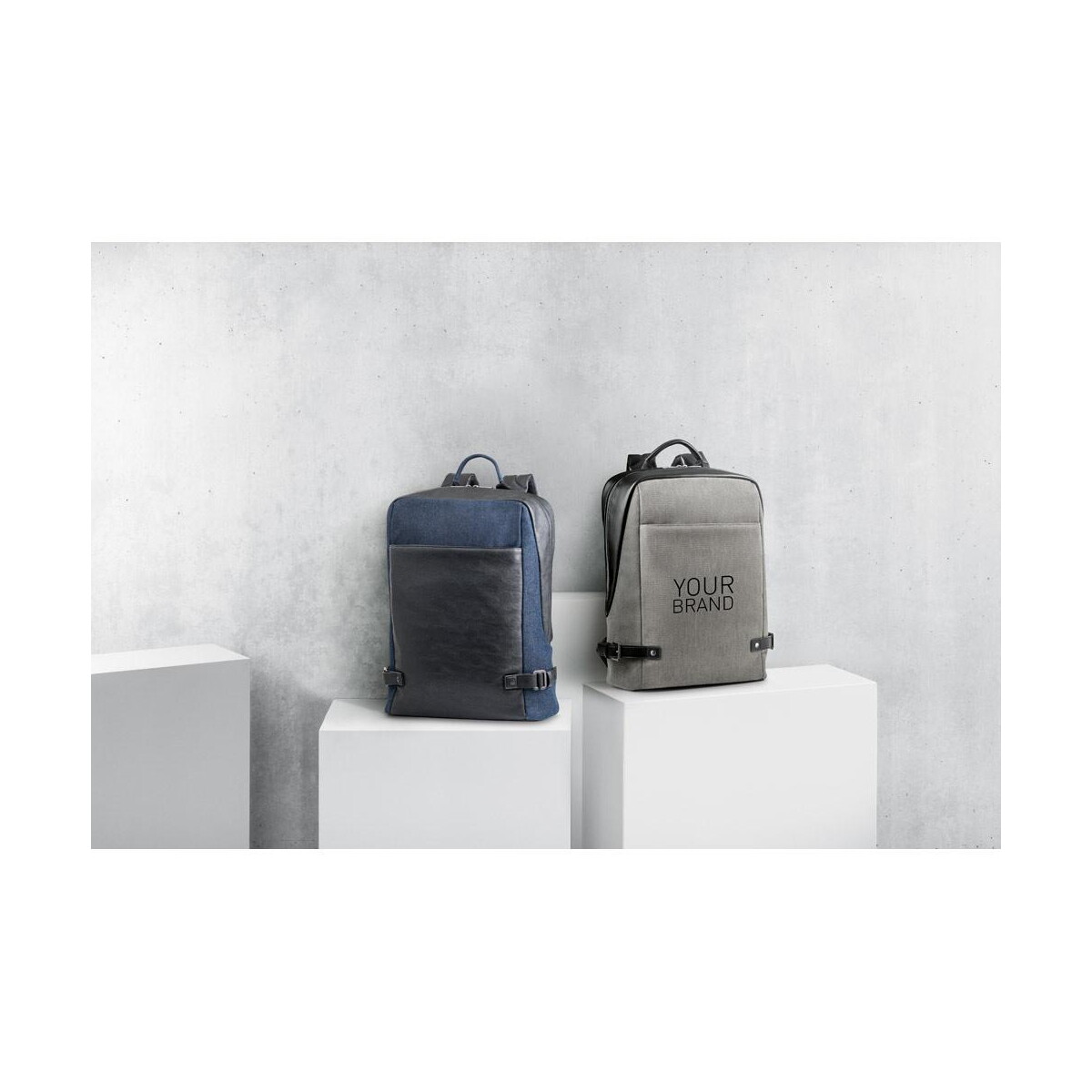 Torby na laptopa z logo – divergent backpack i. plecak na laptopa do 15.6” z dżinsu i pu 92189_amb-b DIVERGENT BACKPACK I. Plecak na laptopa do 15.6'' z dżinsu i PU 92189_amb-b
