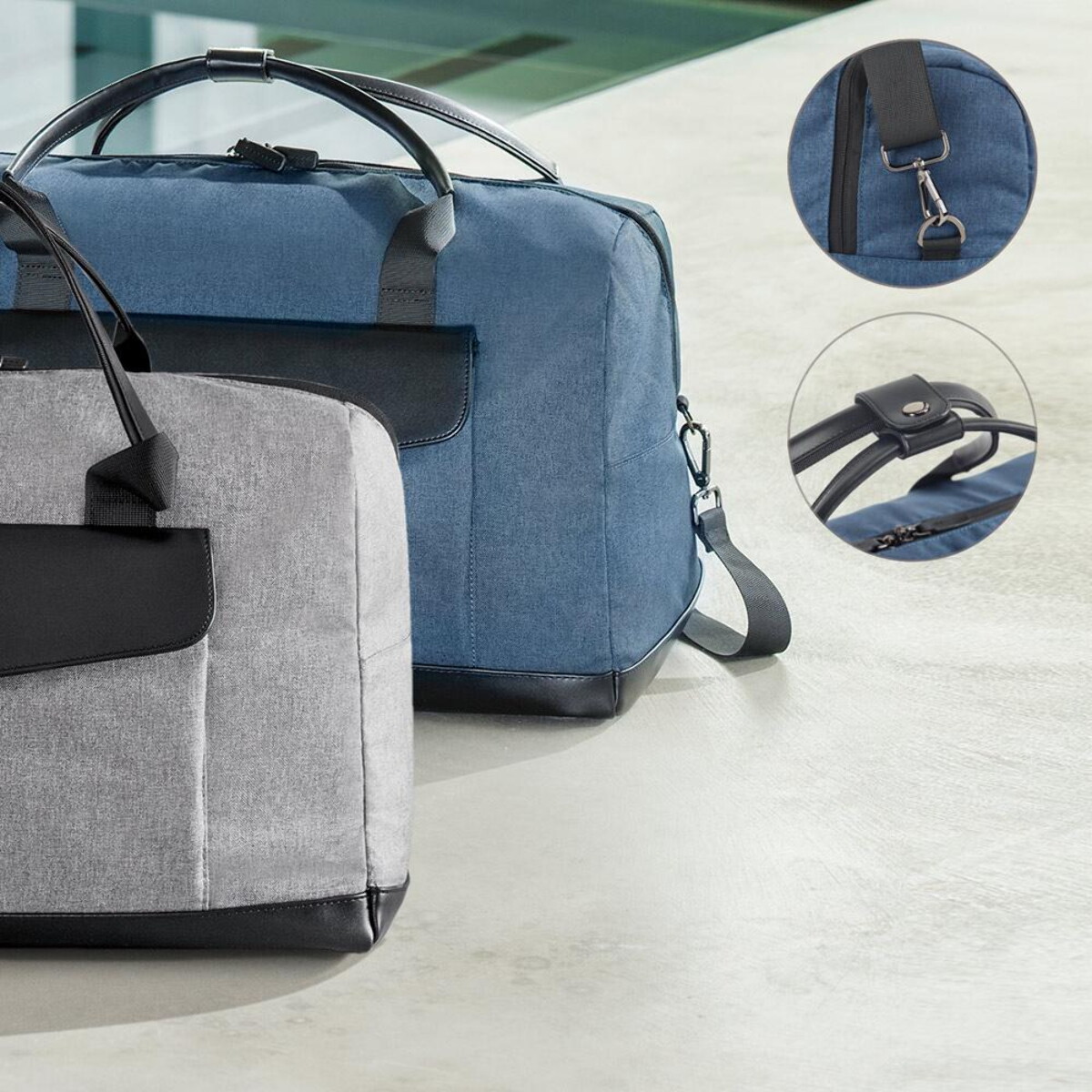 Torby na laptopa z logo – motion bag. torba poróżna z 600d kationowego i poliamidowej skóry 92521_set Motion Bag. Torba poróżna z 600D kationowego i poliamidowej skóry 92521_set