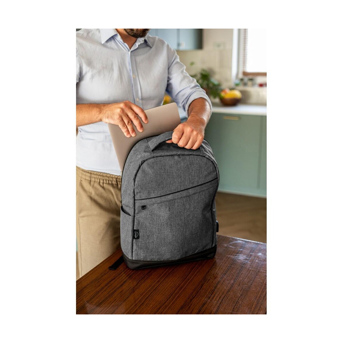 Torby na laptopa z logo – plecak na laptopa 15,6″ rpet b’right | henry V8298_B Plecak na laptopa 15,6
