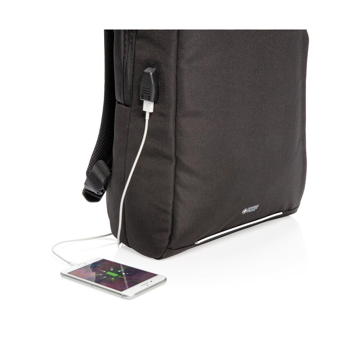 Torby na laptopa z logo – plecak na laptopa swiss peak aware™, ochrona rfid P763.161__B_8 Plecak na laptopa Swiss Peak AWARE™, ochrona RFID P763.161__B_8