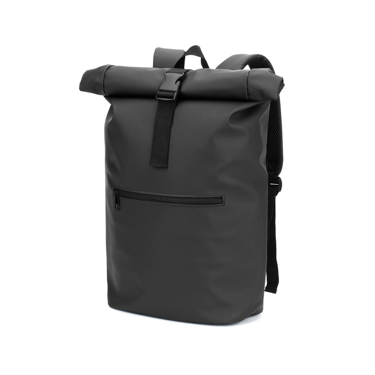 Torby na laptopa z logo – portland. plecak z poliuretanu z rolowaną górą i kieszenią na laptopa 16″ 92534_103 PORTLAND. Plecak z poliuretanu z rolowaną górą i kieszenią na laptopa 16