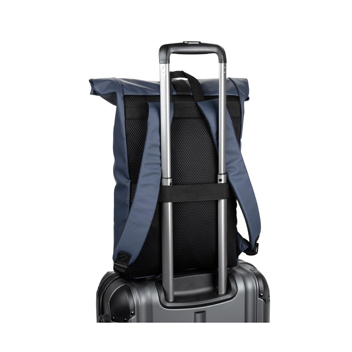Torby na laptopa z logo – portland. plecak z poliuretanu z rolowaną górą i kieszenią na laptopa 16″ 92534_104-e PORTLAND. Plecak z poliuretanu z rolowaną górą i kieszenią na laptopa 16