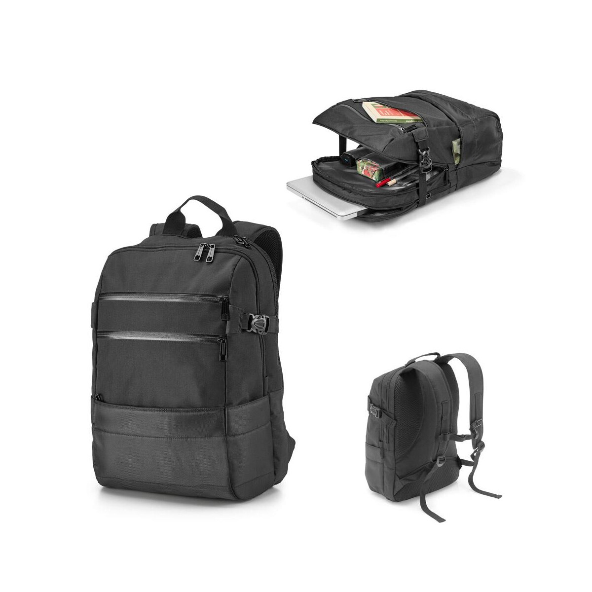 ZIPPERS BPACK. Plecak na laptopa 15.6'' z żakardu 840D i 300D 92280_set