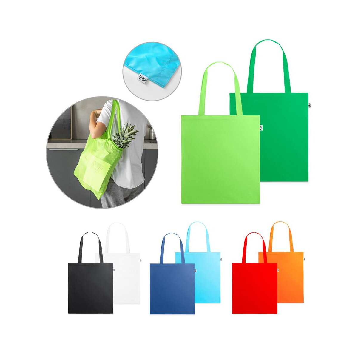 Torby na zakupy z logo – maputo. torba 190t poliester z recyklingu (100% rpet) 92929_set MAPUTO. Torba 190T poliester z recyklingu (100% rPET) 92929_set