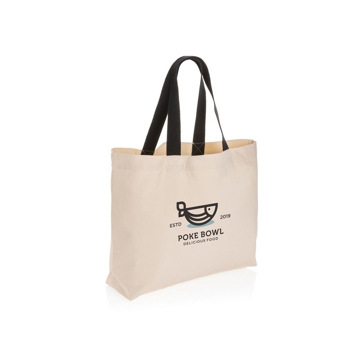 Torby na zakupy z logo – torba na zakupy impact aware™, bawełna z recyklingu P762.950__D_100 Torba na zakupy Impact AWARE™, bawełna z recyklingu P762.950__D_100