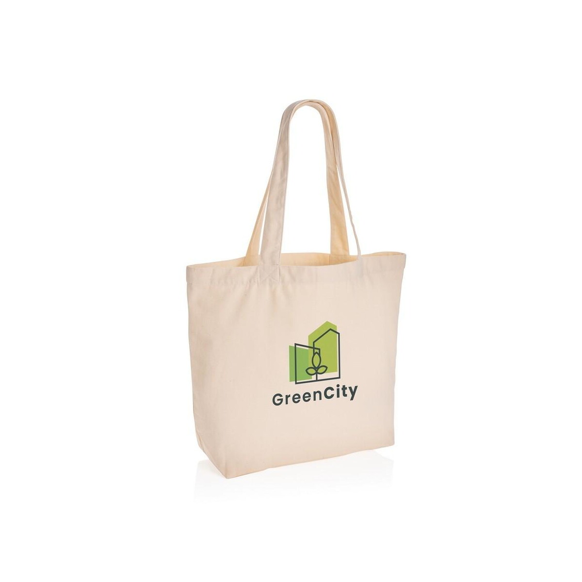 Torby na zakupy z logo – torba na zakupy impact aware™, bawełna z recyklingu P762.960__D_100 Torba na zakupy Impact AWARE™, bawełna z recyklingu P762.960__D_100