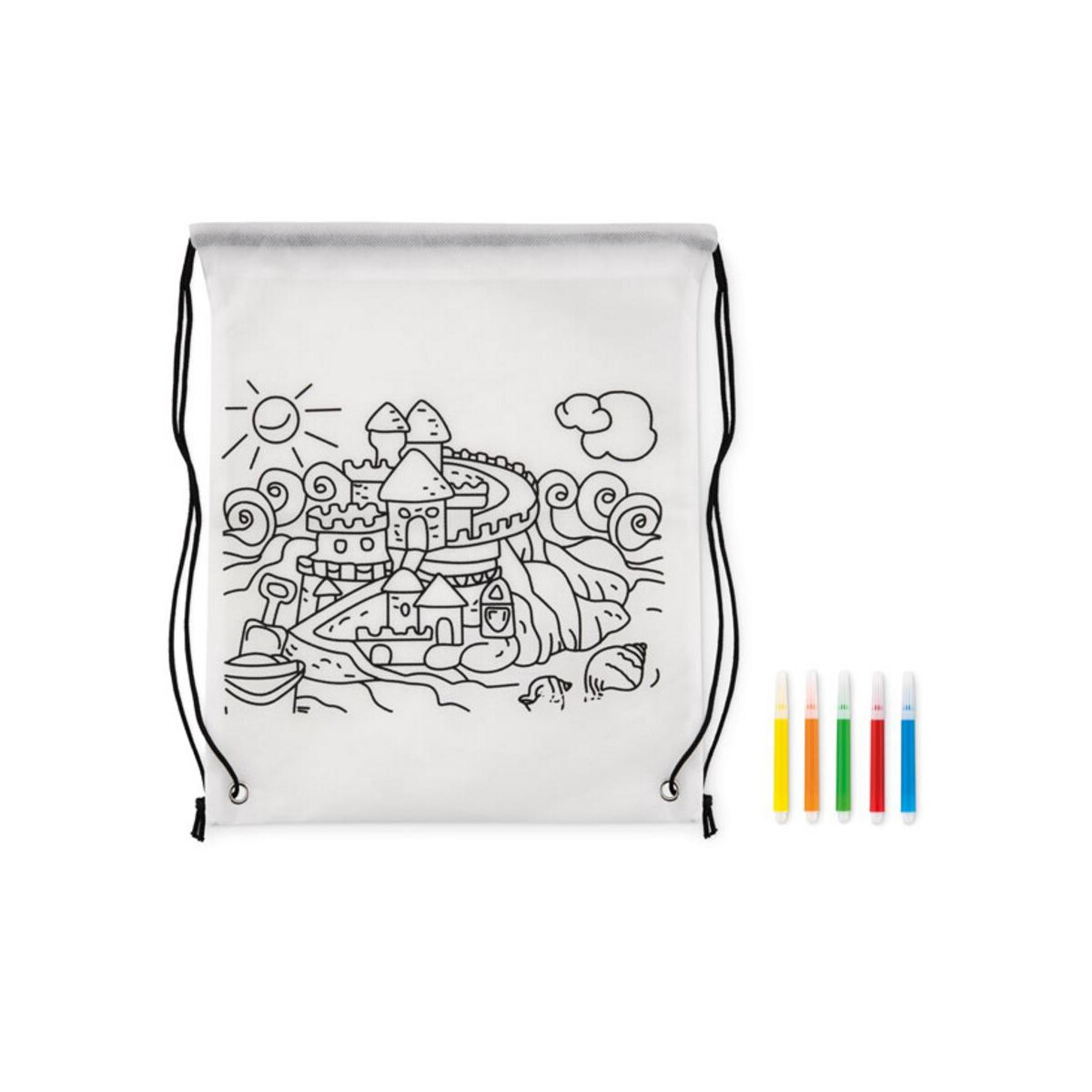 Torby non-woven z logo – worek ze sznurkiem z włókniny carrydraw mo9887-06-side Worek ze sznurkiem z włókniny CARRYDRAW mo9887-06-side