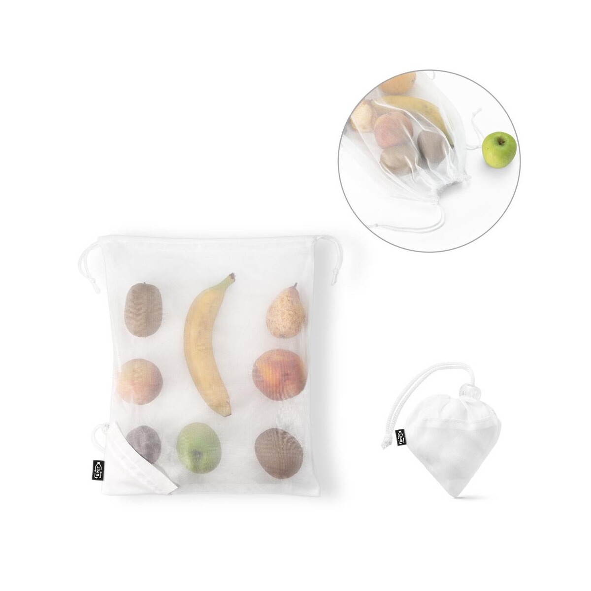 BOLZANO. Składana torba wykonana z siatki i poliester z recyklingu 190T (100% rPET) 92934_set