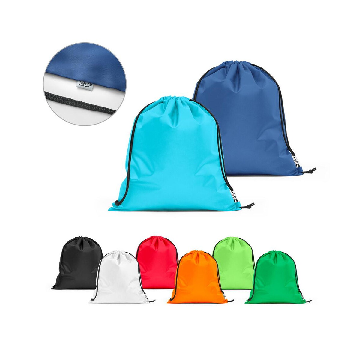 Torby składane z logo – pemba. worek 190t poliester z recyklingu (100% rpet) 92931_set PEMBA. Worek 190T poliester z recyklingu (100% rPET) 92931_set