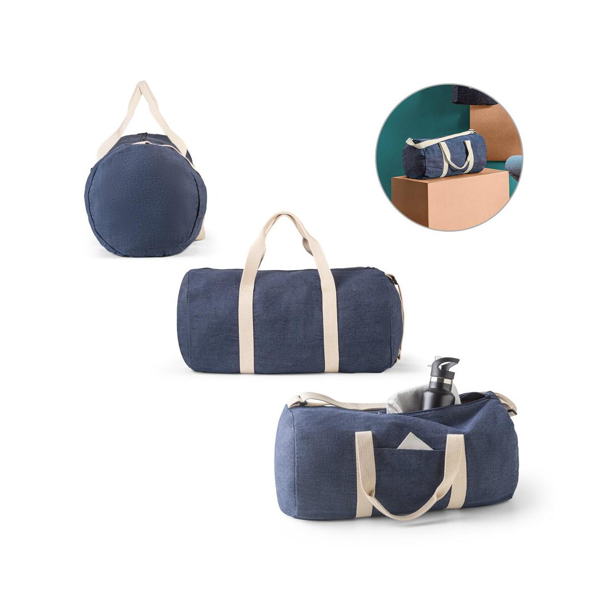 DENIM BAG. Torba sportowa z jeansu (300 g/m²) 92095_set