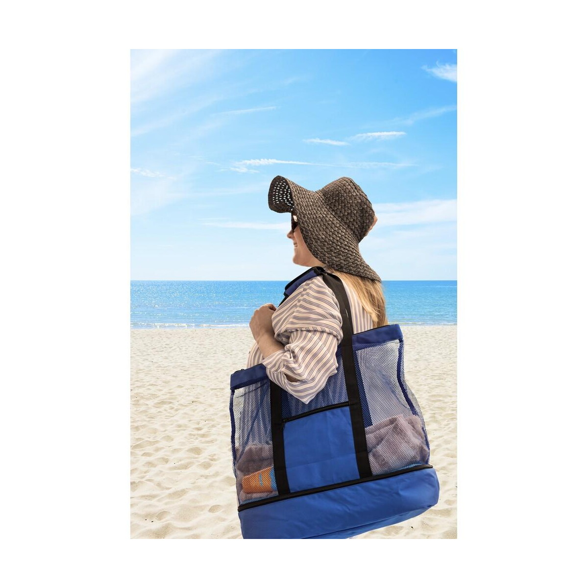 Torby termiczne z logo – torba plażowa, na zakupy, torba termoizolacyjna rpet | maxwell V7292_A Torba plażowa, na zakupy, torba termoizolacyjna RPET | Maxwell V7292_A