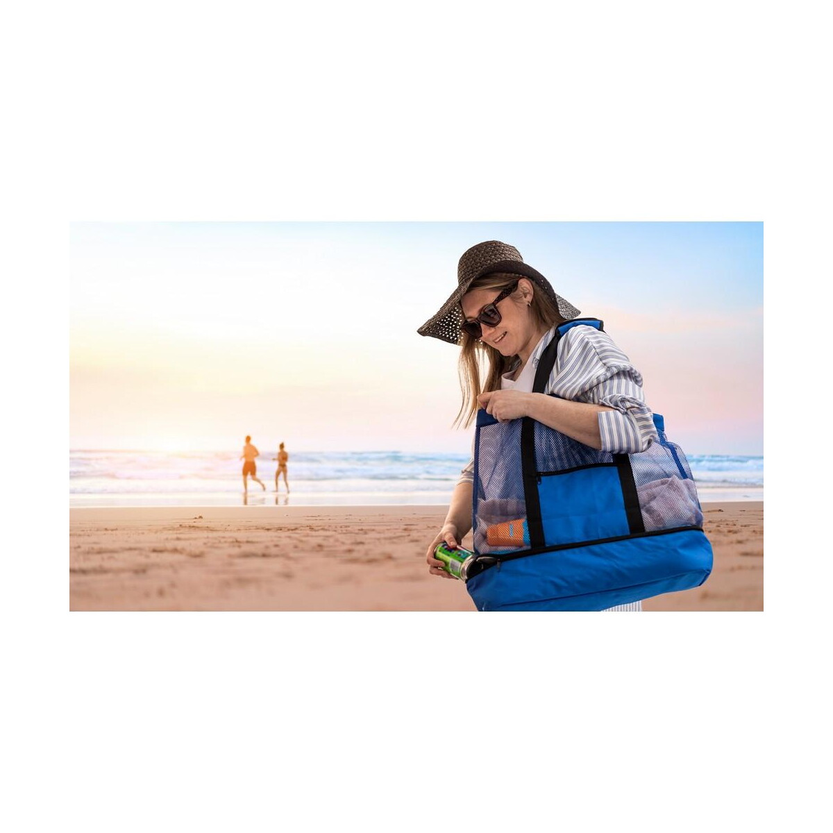 Torby termiczne z logo – torba plażowa, na zakupy, torba termoizolacyjna rpet | maxwell V7292_B Torba plażowa, na zakupy, torba termoizolacyjna RPET | Maxwell V7292_B