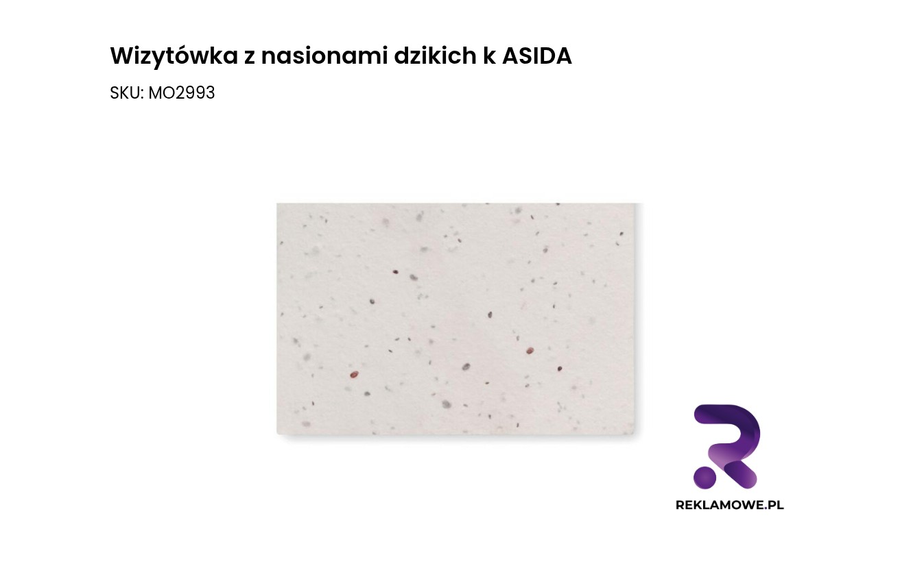 Wizytówka z nasionami dzikich K ASIDA