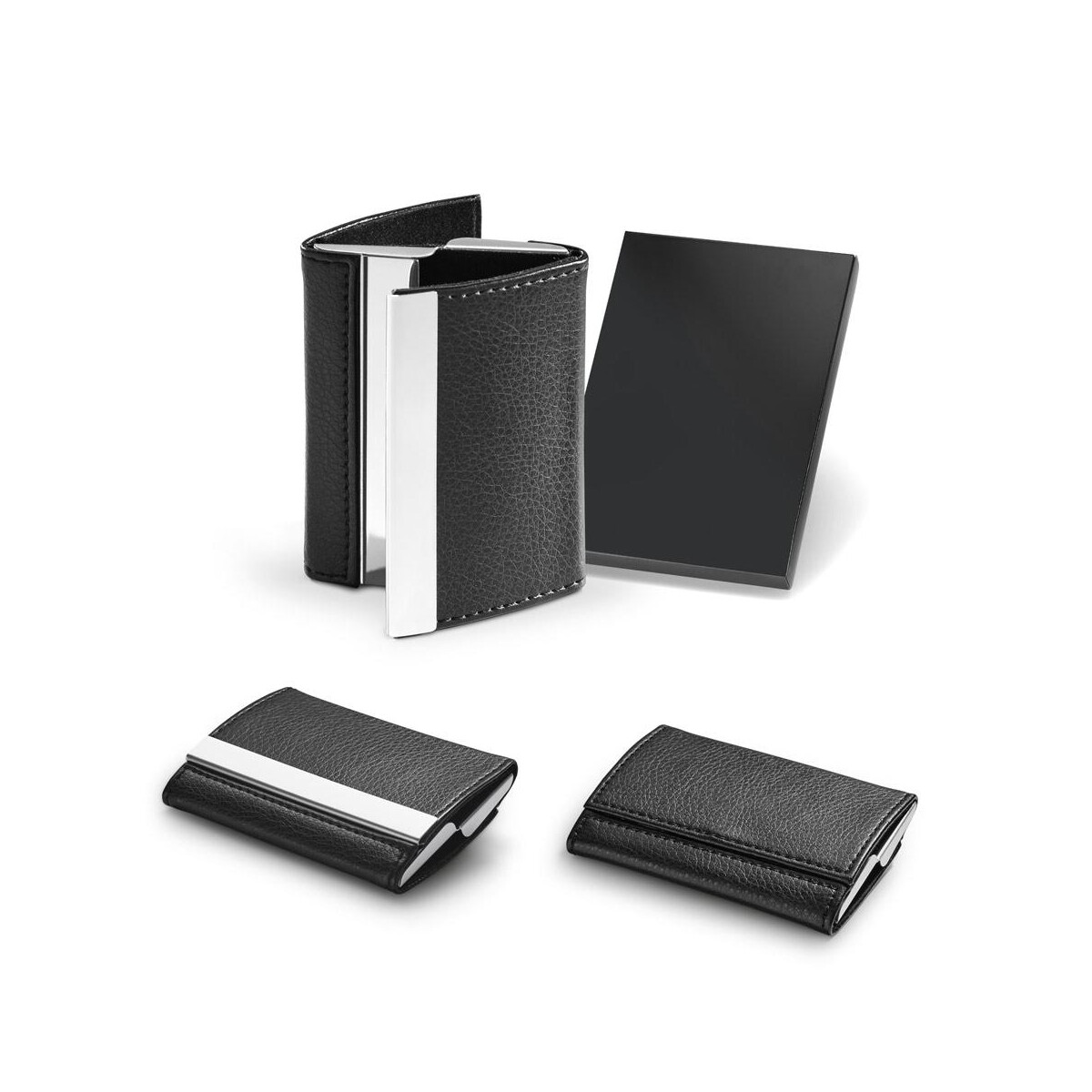 Wizytowniki z logo – lone. podwójne etui na karty z metalu i pu 93318_set LONE. Podwójne etui na karty z metalu i PU 93318_set