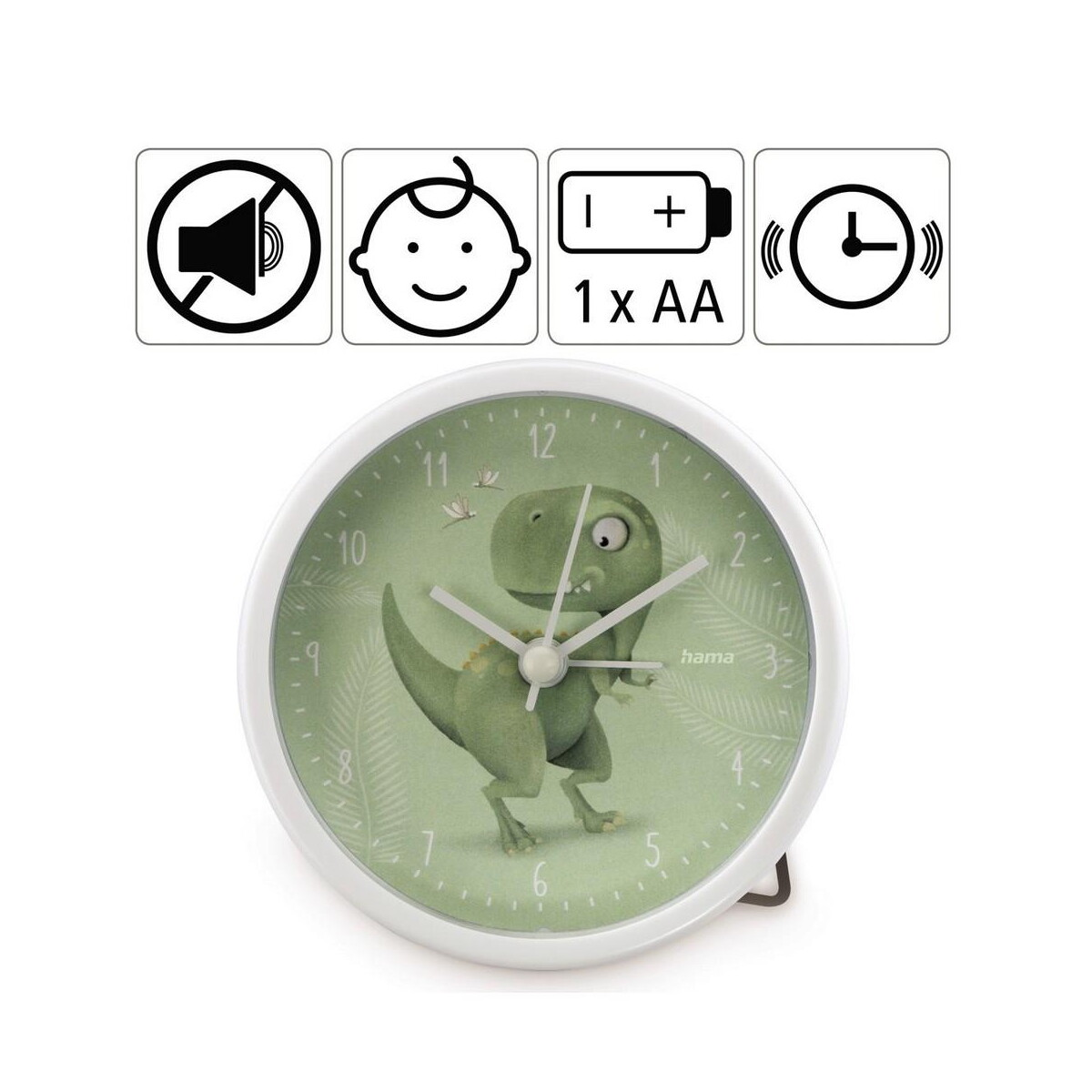 Zegary z logo – budzik dla dzieci hama happy dino VH060-06_AAB02 Budzik dla dzieci Hama Happy Dino VH060-06_AAB02