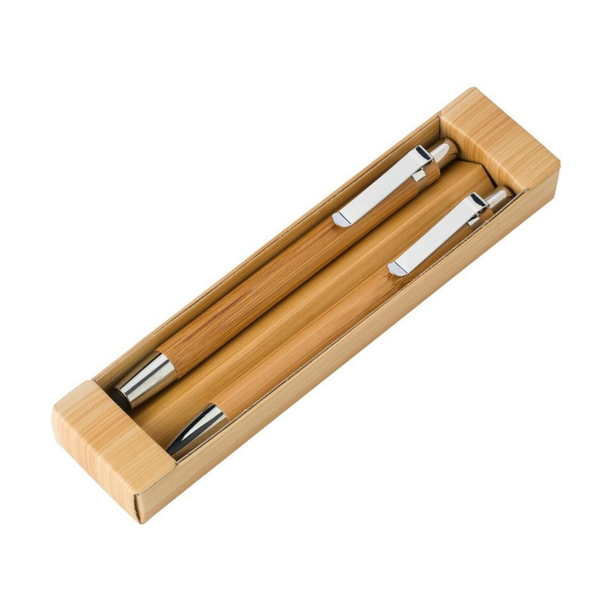 Bambusowy zestaw piśmienniczy, długopis touch pen i ołówek mechaniczny V1803-16_AAA01