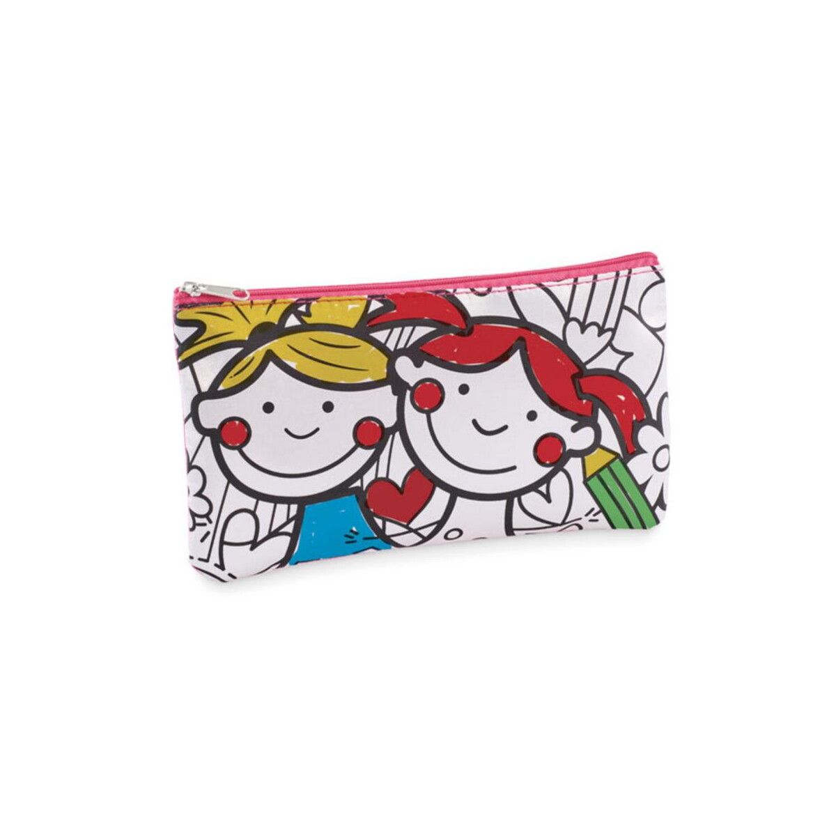 Zestawy piśmiennicze z logo – piórnik z flamastrami kiddo mo2505-11-side Piórnik z flamastrami KIDDO mo2505-11-side